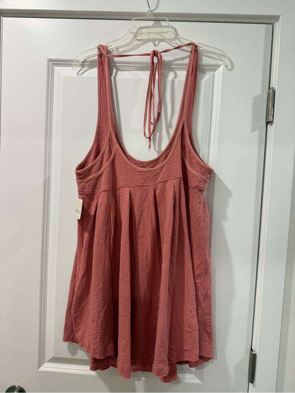 Free People Dusty Rose Tie-Back Scoop Neck Tank
